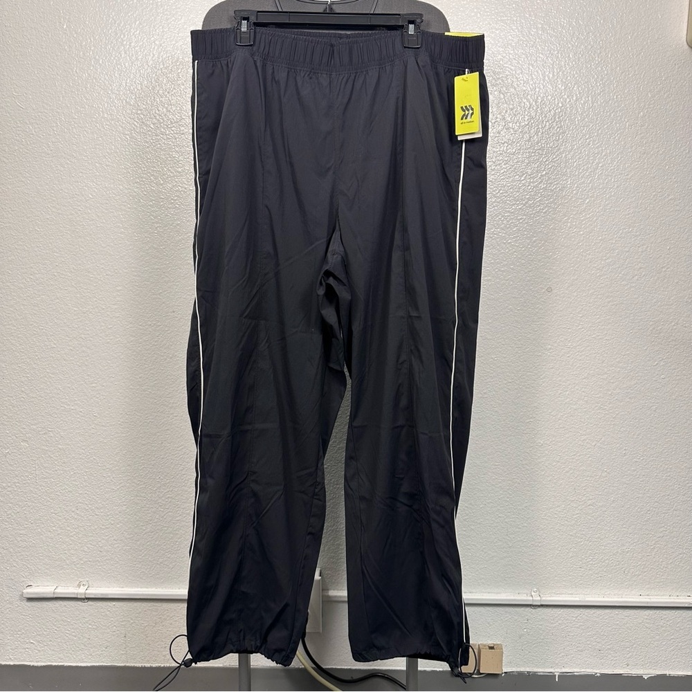All‎ In Motion | Black Track Pants with White Stripe